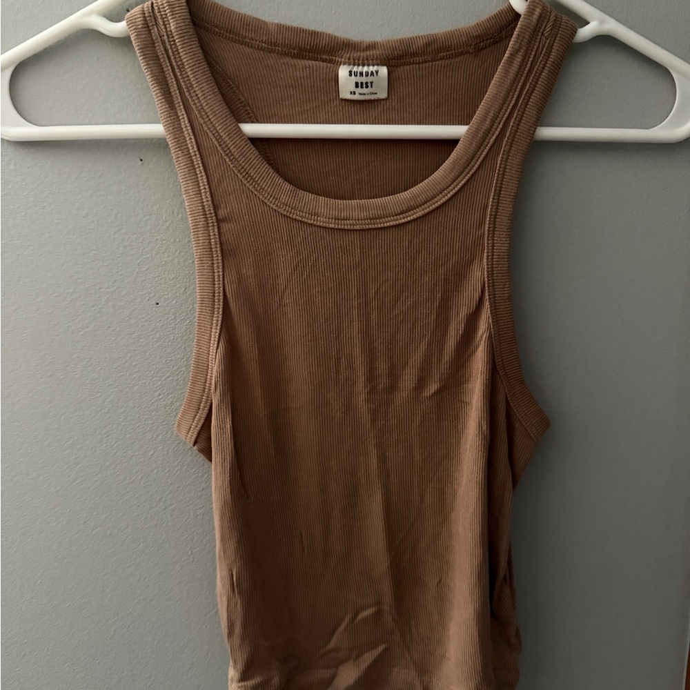 Ribbed Tan Tank Top